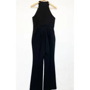 Line + Dot Freya Jumpsuit Halter Tie Wide Flare‎ Leg Black Sleeveless Women's L thumbnail 4