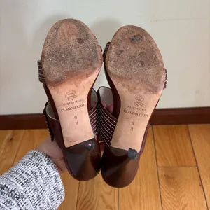 Claudia Ciuti Women's Brown Sandals Heels‎ 9M Made in Italy Leather thumbnail 6