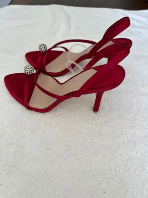 ANTONIO MELANI Red Crystal-Embellished Slingback Heel thumbnail 8