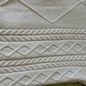 Cyrus Cream Cable Knit Sweater Ivory Size M Academy Preppy thumbnail 11