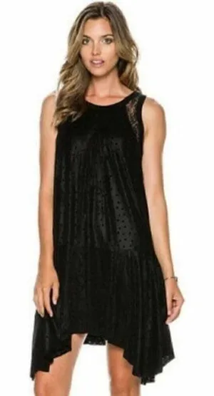Free People Lace Embossed Polka Dot Asymmetrical Hem Dress S‎ thumbnail 1