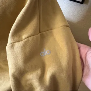 ALO Stadium Half Zip Hoodie in Mustard Yellow‎ Size Small thumbnail 3