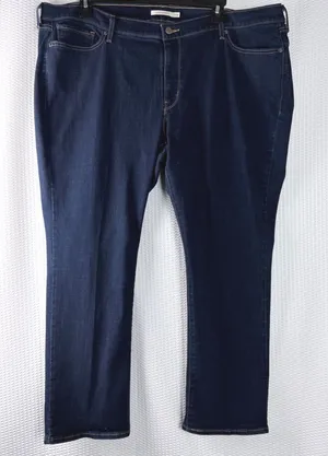 Levi Strauss Classic Straight Jeans Dark Wash Women‎ Size 24W M thumbnail 1