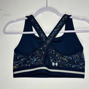 Under Armour Project Rock‎ Sports Bra Navy Paint Splatter Brahma Bull Large LG thumbnail 2