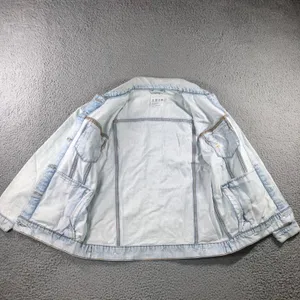 VTG Style Trucker Jean Jacket Womens 4 Light Wash Streetwear Oversized Pocket thumbnail 11