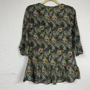 Liberty of London X Target Green Peplum 3/4 Sleeve Blouse Womens S Preppy Fall thumbnail 12