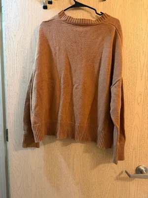 Daily Ritual High-Low Crewneck Sweater XL Camel Brown thumbnail 2