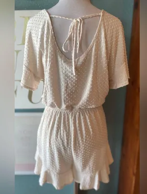 Blue B Cream Dot Romper Size L thumbnail 3