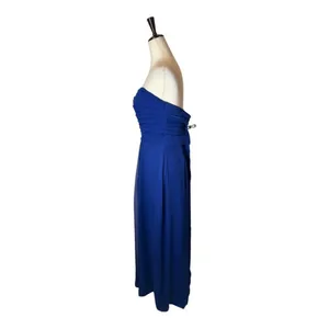 Lela Rose Dress Women XS Royal Blue Crinkle Chiffon Strapless‎ Bridesmaid Gown thumbnail 6