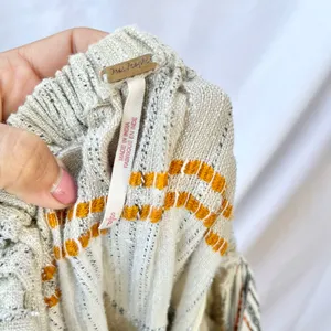Free People | Small Cozy Striped Mini Dress In Ivory Combo Multi Color Back Tie thumbnail 8