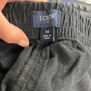 J Crew Linen & Viscose Blend Drawstring Shorts Size M Black thumbnail 5
