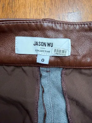 Jason Wu Collective Women’s Size 0 Brown Faux Leather High Rise Cropped Pants (9 thumbnail 8
