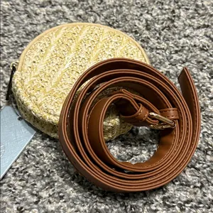 Woven Round Pouch and Brown Belt Fanny Pack thumbnail 2