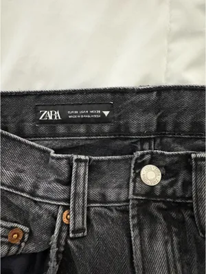 ZARA Mid-Rise Jeans Black thumbnail 3