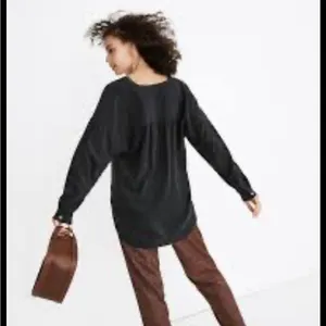 Madewell black sand washed popover top size M thumbnail 3