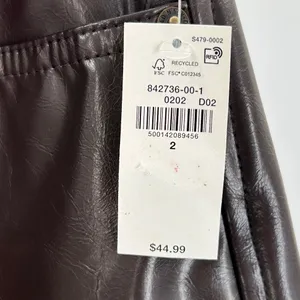 Old Navy‎ Extra High-Rise Barrel Leg Faux Leather Pants Chocolate Brown Sz 2 NWT thumbnail 6