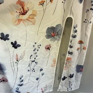 🦋 NWT White Floral Leg Slit Maxi Dress XL Wedding thumbnail 3