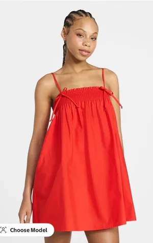 No boundaries red poplin cotton dress size medium thumbnail 1