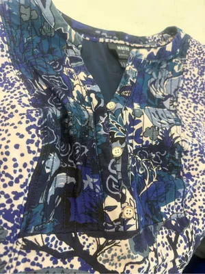 Anthropologie Mauve Navy and White Floral Sleeveless Dress thumbnail 7