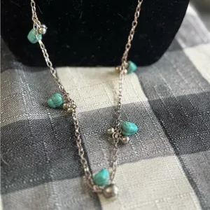 Two costume necklaces turquoise beads silver and brass preloved thumbnail 2