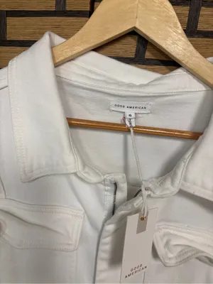 Good American white denim jumpsuit size 6 thumbnail 5