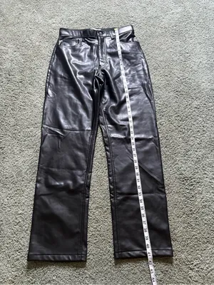 Abercrombie&Fitch The ‘90s Straight Ultra High Rise Faux Leather Pants NWT 30/10 thumbnail 3
