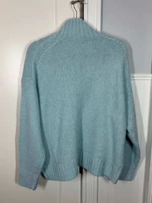Madewell Chunky Knit Alpaca Blend Turtleneck mint blue size‎ medium nwt thumbnail 5