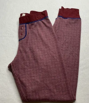 Intimately Free People Burgundy Waffle Knit Jogger Pajama Pants XS thumbnail 1