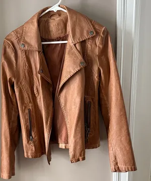 Max Studio Women's Brown Leather Jacket thumbnail 1