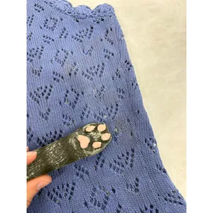 Vintage Corner Reading Periwinkle Blue Crochet Knit Sleeveless Top Small‎ thumbnail 6
