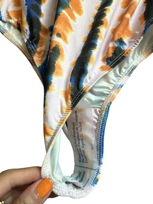 ZARA Tie Dye Blue Orange Bodysuit Size Small NEW NWT thumbnail 8