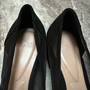 Zara Black Mesh Squared Toe Block Heeled Mary Jane’s Sz 37 (6.5) thumbnail 7