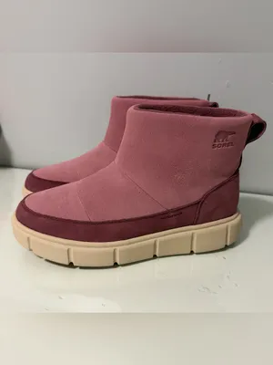 Sorel Pink Two-Tone Suede Waterproof Ankle Booties thumbnail 3
