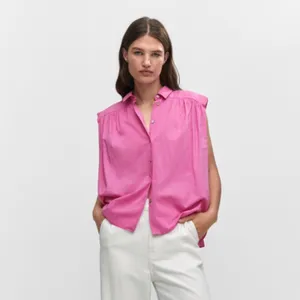 Mango Pink Sleeveless Button-Up Blouse thumbnail 6