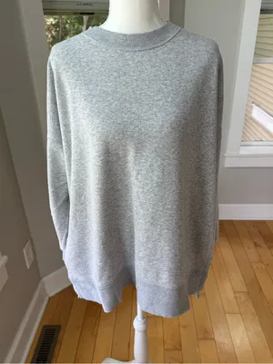Aerie Heather Gray Oversized Crewneck Tunic Sweatshirt Size Medium thumbnail 9