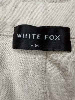 White Fox Off White Cream Textured Cargo Utility Pants Medium Rolled Cuffs Basic thumbnail 7