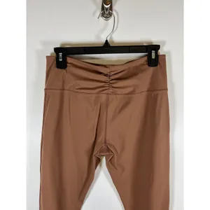 Free People FP Movement Brown High Waisted Lattice Cutout Leggings Large Yoga‎ thumbnail 6