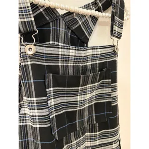 Hot Topic Plaid Overalls Size Medium Black White Academia Grunge Punk Goth thumbnail 6