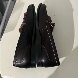 NYDJ Women’s Leather Burgundy Tassel Loafers Ariel Wine Size 8.5 thumbnail 5