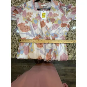Ted Baker Dress Juleah Ruched Sleeve Dress Size 2 US Size 6 Watercolor Pastel thumbnail 9