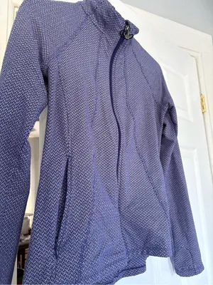 Athleta Criss Cross Hope Full-Zip Athletic Jacket Blue Patterned Size Small thumbnail 2