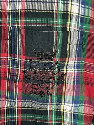 Lauren Ralph Lauren Red Green Plaid Button Up Shirt Embroidered Logo Holiday thumbnail 5