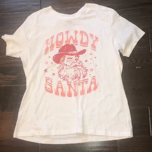 Golden Rose clothing Howdy Santa graphic T-shirt size medium thumbnail 3
