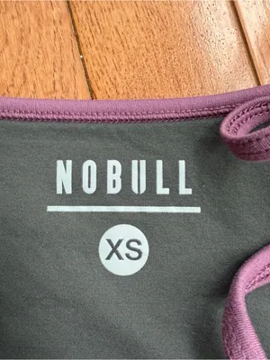 NOBULL High Neck Strappy Sports Bra Mauve Purple Reflective Logo Extra Small XS thumbnail 5