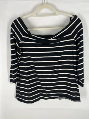LOFT Navy & White Striped Wide Boatneck‎ Top thumbnail 9