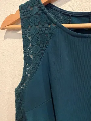 Altar'd State Teal Lace-Panel Fit & Flare Mini Dress thumbnail 3