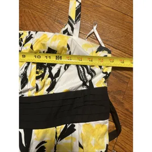 Vintage Y2K Sun Dress Yellow/White Black Trim Size14 City Triangles Party Church thumbnail 10