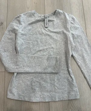 SKIMS Heather Gray Long Sleeve Crew Neck Top thumbnail 1
