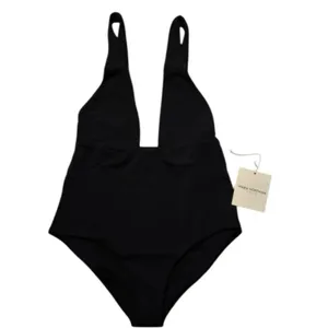 Mara Hoffman Women's Standard Audrey Black Deep V One Piece Swimsuit Size XL thumbnail 6