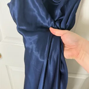 Reformation Corey Satin Dress in Danube L thumbnail 4